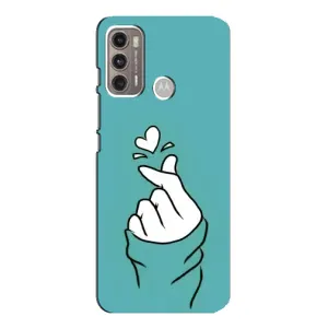 Чехлы (Знак сердечка) на Motorola MOTO G60 (Сердечко на бирюзовом)