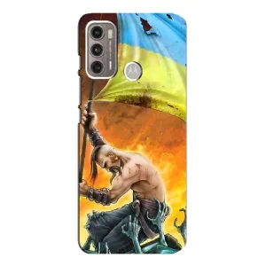 Чехол с картинкой (Патриотический КОЗАК) на Motorola MOTO G60 (Сильный Козак)