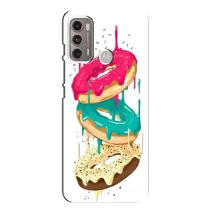 Чехол с изображением вкусной еды для Motorola MOTO G60 (Сочные пончики)