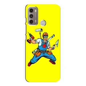 Силиконовый бампер (Работники) на Motorola MOTO G60 (Строитель)