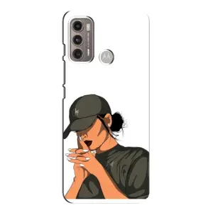 Силиконовый Чехол на Motorola MOTO G60 с картинкой Стильных Девушек (В зеленом)