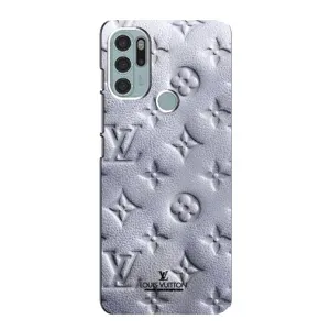 Текстурный Чехол Louis Vuitton для Моторола Мото Дж 60 С (Белый ЛВ)