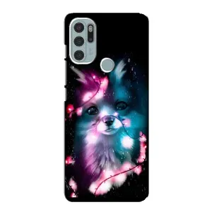 Чехол с Лисичкой для Motorola MOTO G60s (Черная Лиса)