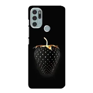 Чохол з зображенням смачної їжі для Motorola MOTO G60s (Чорна полуниця)