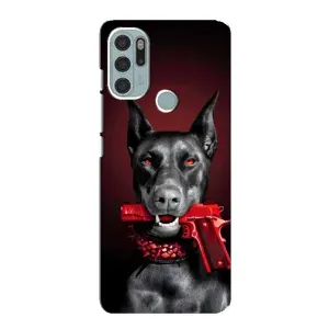 Чехол ДОБЕРМАН для Motorola MOTO G60s (Доберман злой)