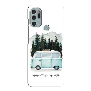 Силиконовый бампер с картинкой машины на Motorola MOTO G60s (Домик на колесах)