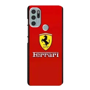 Силиконовый бампер с картинкой машины на Motorola MOTO G60s (Ferrari Logo)