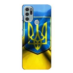 Чехол с картинкой (Патриотический ГЕРБ) на Motorola MOTO G60s (Герб и Флаг Украины)
