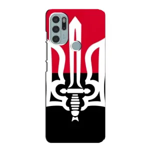 Чехлы УПА (Красно-Чёрный) на Motorola MOTO G60s (Герб Украины)