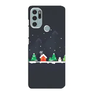 Силиконовый бампер на рождество для Motorola MOTO G60s (Город зимний)