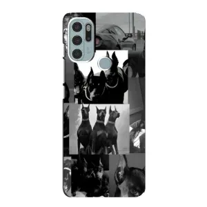Чехол ДОБЕРМАН для Motorola MOTO G60s (Коллаж Доберман)