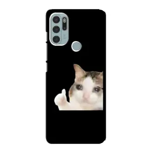 Бампер с принтом Мемы для Motorola MOTO G60s (Кот в слезах)