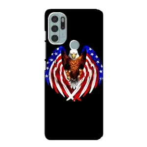 Чехол Флаг USA для Motorola MOTO G60s (Крылья США)