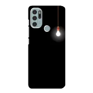 Чехол с картинками на черном фоне для Motorola MOTO G60s (Лампочка)
