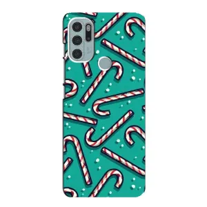 Силиконовый бампер на рождество для Motorola MOTO G60s (Леденцы)