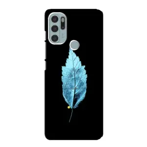 Чехол с картинками на черном фоне для Motorola MOTO G60s (Листочек)