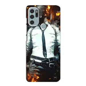 Силиконовый чехол с картинкой "Герой Pubg" на Motorola MOTO G60s (Man Пубг)