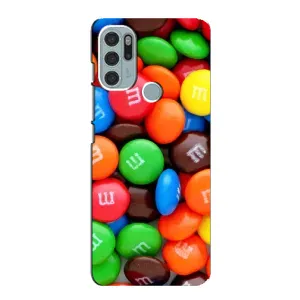 Чохол з зображенням смачної їжі для Motorola MOTO G60s (Різнокольорові M&M'S)