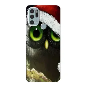 Чехлы с принтом СОВЫ для Motorola MOTO G60s (Новогодняя Сова)