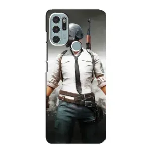 Силиконовый чехол с картинкой "Герой Pubg" на Motorola MOTO G60s (Пабг)