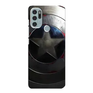 Чехол с Щитом Капитана Америки на Motorola MOTO G60s (Ретро Щит Капитана)