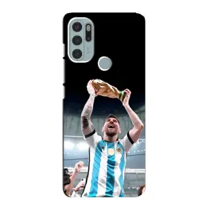 Чехлы Лео Месси Аргентина для Motorola MOTO G60s (Счастливый Месси)