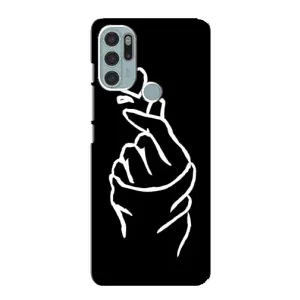 Чехлы (Знак сердечка) на Motorola MOTO G60s (Сердце на черном)