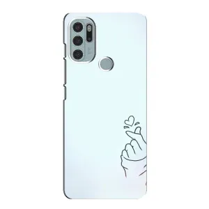 Чехлы (Знак сердечка) на Motorola MOTO G60s (Сердце на голубом)