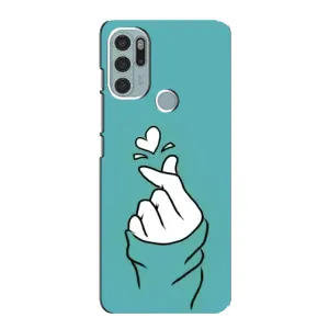 Чехлы (Знак сердечка) на Motorola MOTO G60s (Сердечко на бирюзовом)