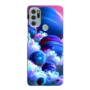 Чехлы КОСМОС для Motorola MOTO G60s (Синие планеты)