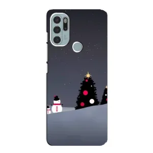 Чехлы на Новый Год Motorola MOTO G60s (Снеговички)