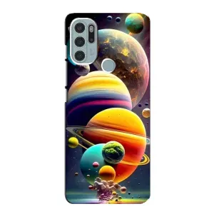 Чехол (ТПУ) с планетами на Motorola MOTO G60s (Солнечна система)