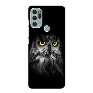 Чехлы с принтом СОВЫ для Motorola MOTO G60s (Сова на чёрном)