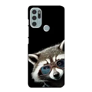 Силиконовый Чехол с Енотами на Motorola MOTO G60s (Стильный Енот)