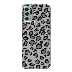 Чехол с леопардовым принтом на Motorola MOTO G60s (Темный леопрад)