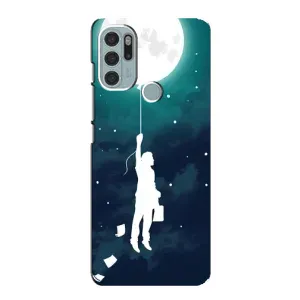 Чехол (ТПУ) с планетами на Motorola MOTO G60s (To The moon)