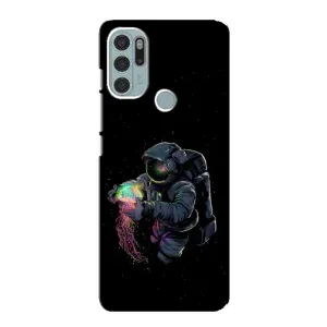 Силиконовый Чехол с принтом "Космонавты" на Motorola MOTO G60s (В руках земля)