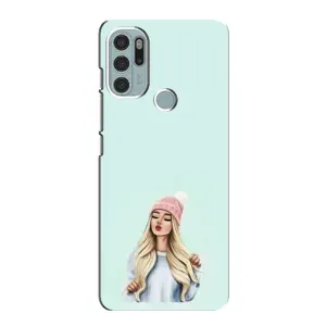 Силиконовый Чехол на Motorola MOTO G60s с картинкой Стильных Девушек (В шапке)