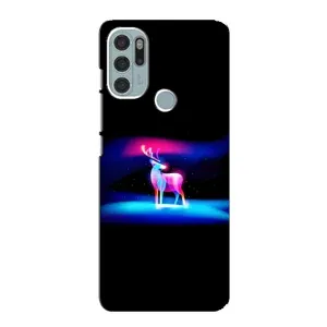 Силиконовый бампер с картинкой животных для Motorola MOTO G60s (Яркий олень)