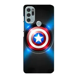 Чехол с Щитом Капитана Америки на Motorola MOTO G60s (Яркий Щит Капитана)