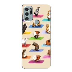 Чехол с Прикольным принтом на Motorola MOTO G60s (Ёга свинок)