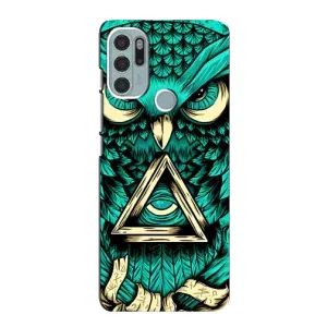 Чехлы с принтом СОВЫ для Motorola MOTO G60s (Зеленая сова)