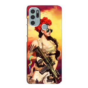 ЗСУ Чохли (TPU) для Motorola MOTO G60s (Жінка солдат)