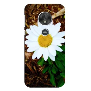 Чехол с ромашками на Motorola MOTO G7 Play (Белая ромашка)