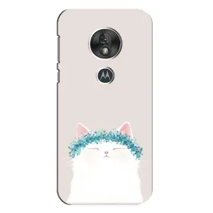 Чехол на тематику: Коты для Motorola MOTO G7 Play (Белый котик)