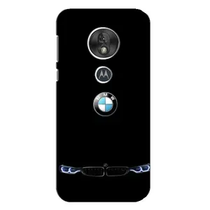 Силиконовый бампер с картинкой машины на Motorola MOTO G7 Play (Черный BMW)