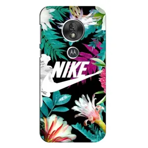 Силиконовый Чехол на Motorola MOTO G7 Play с картинкой Nike (Цветочный Nike)