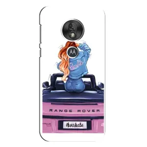 Силиконовый Чехол на Motorola MOTO G7 Play с картинкой Стильных Девушек (Девушка на машине)