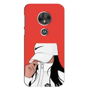 Силиконовый Чехол на Motorola MOTO G7 Play с картинкой Стильных Девушек (Девушка Nike)
