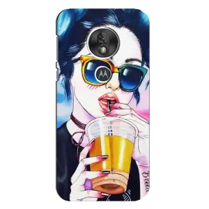 Чехол с картинкой Модные Девчонки Motorola MOTO G7 Play (Девушка с коктейлем)